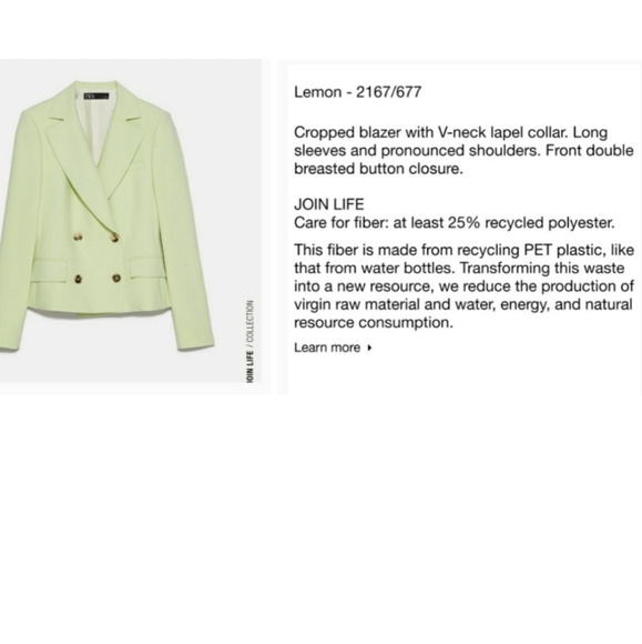 ZARA Double Breasted Blazer color Lemon - Picture 15 of 15